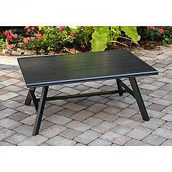 HANOVER CMCOFTBL-GM 41 3/4 INCH ALL-WEATHER COMMERCIAL-GRADE ALUMINUM SLAT TOP COFFEE TABLE - GUNMETAL