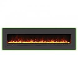 SIERRA FLAME WM-FML-72-7823-STL LINEAR 71 INCH WALL MOUNT / FLUSH MOUNT WITH STEEL SURROUND AND CLEAR MEDIA