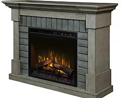 DIMPLEX GDS28L8-1924SK ROYCE 52 INCH FREESTANDING MANTEL ELECTRIC FIREPLACE WITH LOGS - SMOKE STAK GREY
