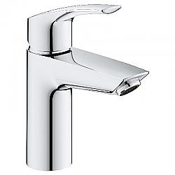 GROHE 23991003 EUROSMART 7 3/4 INCH DECK MOUNT SINGLE HOLE AND SINGLE HANDLE BATHROOM FAUCET WITH PULL OUT SPOUT - STARLIGHT CHROME