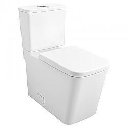 GROHE 39661000 EUROCUBE 15 1/8 INCH TWO-PIECE DUAL FLUSH RIGHT HEIGHT ELONGATED TOILET WITH SEAT - ALPINE WHITE