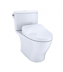 TOTO MW4423046CUFG#01 WASHLET + NEXUS 1G TWO-PIECE ELONGATED 1.0 GPF TOILET WITH S500E CONTEMPORARY BIDET SEAT IN COTTON WHITE