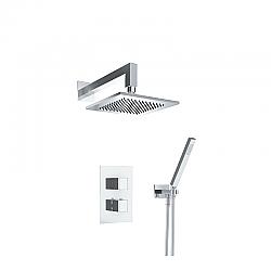 ISENBERG 150.7050CP SERIE 150 SHOWER SET WITH SHOWER HEAD, HAND SHOWER, THERMOSTATIC VALVE AND TRIM - CHROME