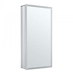FINE FIXTURES AME1530-L AURA 15 INCH X 30 INCH LEFT HAND ALUMINUM MEDICINE CABINET WITH FRAMED LED