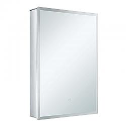 FINE FIXTURES AME2030-L AURA 20 INCH X 30 INCH LEFT HAND ALUMINUM MEDICINE CABINET WITH FRAMED LED