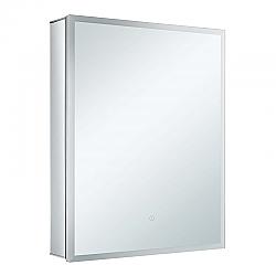 FINE FIXTURES AME2430-L AURA 24 INCH X 30 INCH LEFT HAND ALUMINUM MEDICINE CABINET WITH FRAMED LED
