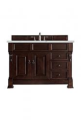 JAMES MARTIN 147-114-5266-3ENC BROOKFIELD 48 INCH SINGLE VANITY CABINET WITH ETHEREAL NOCTIS QUARTZ TOP - BURNISHED MAHOGANY