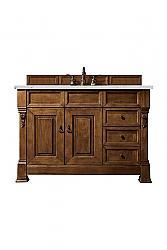JAMES MARTIN 147-114-5276-3ENC BROOKFIELD 48 INCH SINGLE VANITY CABINET WITH ETHEREAL NOCTIS QUARTZ TOP - COUNTRY OAK