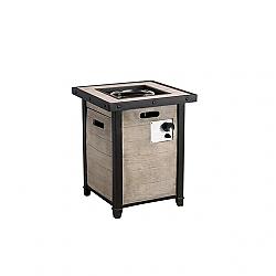 DIRECT WICKER HNGYGO-JW00461801 20 1/8 INCH OUTDOOR WOOD GRAIN SQUARE GAS FIREPIT TABLE