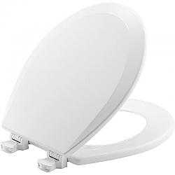 BEMIS 500EC 16 7/8 INCH ROUND ENAMELED WOOD TOILET SEAT WITH EASY-CLEAN AND CHANGE HINGE