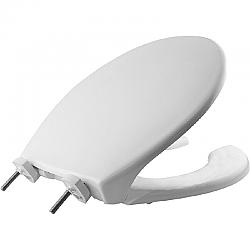 BEMIS 7750TDG 000 16 1/2 INCH ROUND OPEN FRONT PLASTIC TOILET SEAT WITH STA-TITE AND DURAGUARD - WHITE