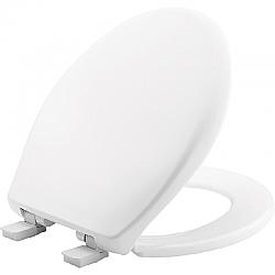 BEMIS 200E4 AFFINITY 16 7/8 INCH ROUND PLASTIC TOILET SEAT WITH STA-TITE, EASY-CLEAN AND CHANGE, WHISPER-CLOSE, PRECISION SEAT FIT ADJUSTABLE HINGE AND SUPER GRIP BUMPERS