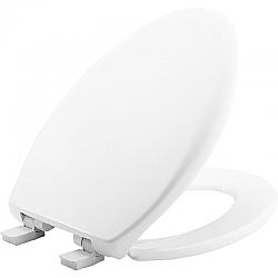 BEMIS 1200E4 AFFINITY 18 7/8 INCH ELONGATED PLASTIC TOILET SEAT WITH STA-TITE, EASY-CLEAN AND CHANGE, WHISPER-CLOSE, PRECISION SEAT FIT ADJUSTABLE HINGE AND SUPER GRIP BUMPERS