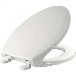 BEMIS 1900 000 18 3/4 INCH ELONGATED COMMERCIAL PLASTIC TOILET SEAT WITH TOP-TITE HINGE - WHITE