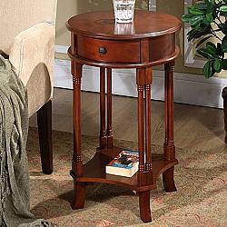 ALL THINGS CEDAR HR23 18 INCH ROUND ACCENT TABLE - CHERRY
