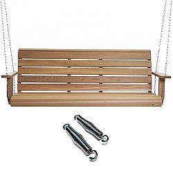 ALL THINGS CEDAR PS60-SW10 68 1/2 INCH 5-FEET PORCH SWING WITH COMFORT SWING SPRINGS - SANDED