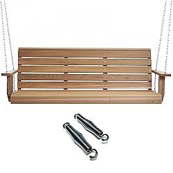 ALL THINGS CEDAR PS70-SW10 80 1/2 INCH 6-FEET PORCH SWING WITH COMFORT SWING SPRINGS - SANDED