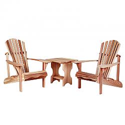 ALL THINGS CEDAR ST24-SET 22 INCH 3-PIECE ADIRONDACK SIDE TABLE SET - SANDED