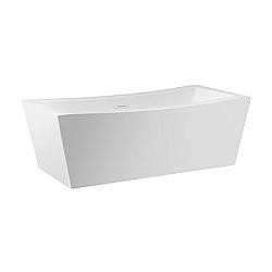 MISENO MNO7035FSR 70 1/8 INCH FREE STANDING RECTANGULAR ACRYLIC SOAKING BATHTUB - WHITE