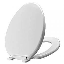 MISENO MNOS2000BWH 18 1/2 INCH UNIVERSAL SLOW CLOSE ELONGATED TOILET SEAT AND LID - BRIGHT WHITE