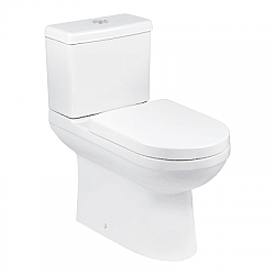 MISENO MNO560CBWH CASCADE 29 1/8 INCH TWO-PIECE HIGH EFFICIENCY TOILET WITH ELONGATED CHAIR HEIGHT SKIRTED BOWL - WHITE