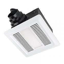 MISENO MBF080LWH 80 CFM ULTRA QUIET 0.3 SONES ENERGY STAR AND HVI CERTIFIED EXHAUST FAN WITH LED LIGHTING - WHITE