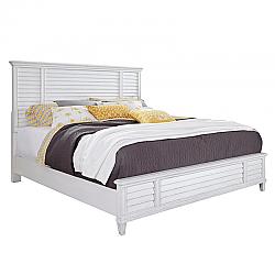 PANAMA JACK 472-210C CANE BAY 66 INCH QUEEN LOUVERED PANEL BED COMPLETE