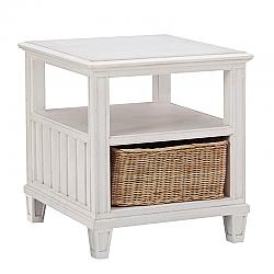 PANAMA JACK 472-802 CANE BAY 24 INCH END TABLE WITH RATTAN BASKET