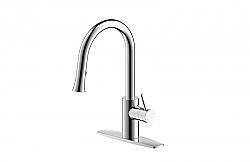 ULTRA FAUCETS UF1420 EURO 16 5/8 INCH DECK MOUNT SINGLE HANDLE KITCHEN FAUCET WITH PULL-DOWN SPRAY