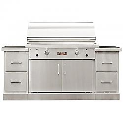 TEC GRILLS STPFR2ISL STERLING PATIO FR 44 3/8 INCH INFRARED BUILT-IN GAS GRILL ON STAINLESS STEEL ISLAND