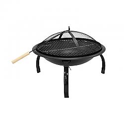 WESTIN FURNITURE 3005102 22 INCH PORTABLE ROUND STEEL WOOD BURNING BONFIRE FOLDABLE FIRE PIT