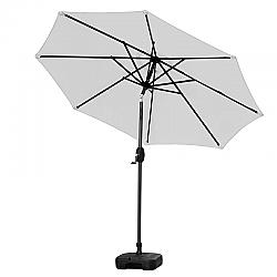 WESTIN FURNITURE 9806012-OS5001 108 INCH OUTDOOR PATIO MARKET TABLE UMBRELLA WITH SQUARE PLASTIC FILLABLE BASE - WHITE