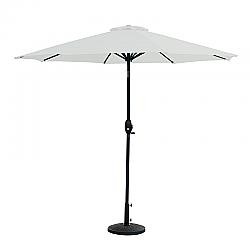 WESTIN FURNITURE 9806012-OS5003 108 INCH OUTDOOR PATIO MARKET TABLE UMBRELLA WITH DECORATIVE ROUND RESIN BASE - WHITE