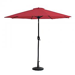 WESTIN FURNITURE 9806031-OS5003 108 INCH OUTDOOR PATIO MARKET TABLE UMBRELLA WITH DECORATIVE ROUND RESIN BASE - RED