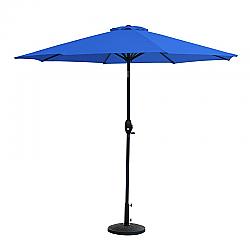 WESTIN FURNITURE 9806092-OS5003 108 INCH OUTDOOR PATIO MARKET TABLE UMBRELLA WITH DECORATIVE ROUND RESIN BASE - ROYAL BLUE