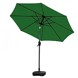WESTIN FURNITURE 9806141-OS5001 108 INCH OUTDOOR PATIO MARKET TABLE UMBRELLA WITH SQUARE PLASTIC FILLABLE BASE - DARK GREEN