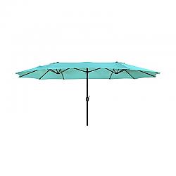 WESTIN FURNITURE OS3004 180 INCH DOUBLE SIDED OUTDOOR TWIN PATIO MARKET TABLE UMBRELLA