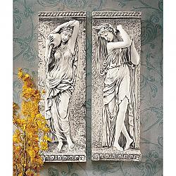DESIGN TOSCANO AH91480 7 INCH WATER MAIDENS PLAQUES, SET OF 2