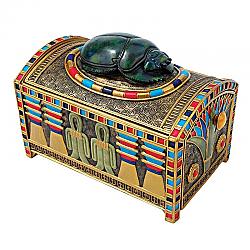 DESIGN TOSCANO WU72299 3 1/2 INCH ROYAL EGYPTIAN SCARAB TREASURE BOX