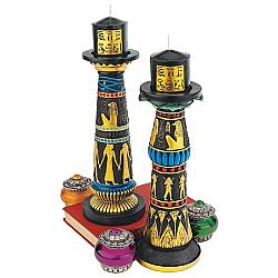 DESIGN TOSCANO QL912419 3 1/2 INCH TEMPLE OF LUXOR CANDLE HOLDERS, SET OF 2
