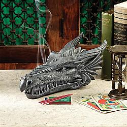 DESIGN TOSCANO CL5678 10 1/2 INCH STRYKER THE SMOKING DRAGON INCENSE BOX