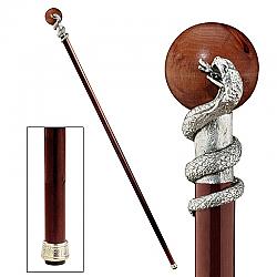 DESIGN TOSCANO PA9095 PADRONE 1 INCH SNAKE WITH GLOBE WALKING STICK