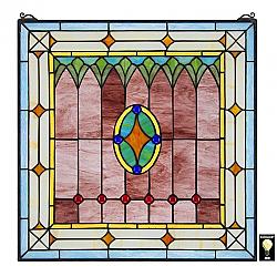 DESIGN TOSCANO TF28028 22 INCH CRAFTSMAN STAINED GLASS WINDOW