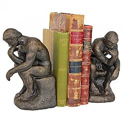 DESIGN TOSCANO SP2926 4 INCH RODINS THINKER BOOKEND PAIR