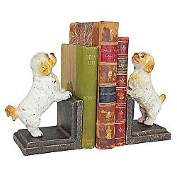 DESIGN TOSCANO SP2526 4 INCH CAVALIER KING CHARLES IRON BOOKEND SET