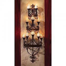 DESIGN TOSCANO MH21163 15 1/2 INCH CARBONNE CANDLE CHANDELIER WALL SCONCE