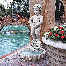 DESIGN TOSCANO NG833505 17 INCH MANNEKEN PIS WITH SHELL BASIN AND PUMP