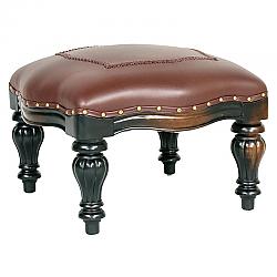 DESIGN TOSCANO AF71123 20 1/2 INCH ROCOCO OTTOMAN WITH FAUX LEATHER