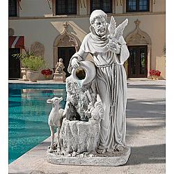 DESIGN TOSCANO KY2078 16 1/2 INCH ST. FRANCIS NATURES LIFE GIVER FOUNTAIN
