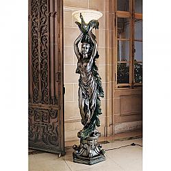 DESIGN TOSCANO KY7932 19 INCH THE PEACOCK GODDESS TORCHIERE LAMP